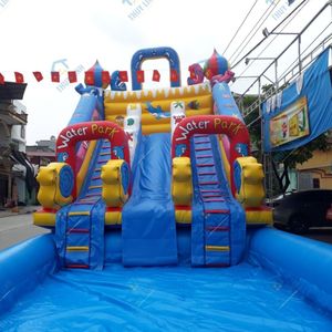Tobogán acuático inflable Vietnam Thuy Linh de fácil instalación para parques de atracciones, eventos al aire libre, festivales, de PVC. Garantiza la seguridad en el transporte. - Product Image 5