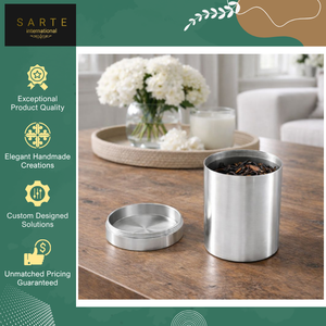 Boîte à thé en laiton de luxe artisanale, fabriquée en Inde, écologique, moderne, pour la décoration de la maison et de la cuisine, avec un joint hermétique - Product Image 6