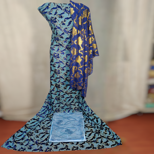 Lujoso vestido Somalian Maqbal Velvet Dirac tela perfecta ropa de boda para la noche ocasión especial - Product Image 4