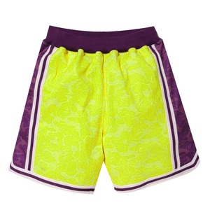 Shorts d'été pour hommes en maille écologique, coupe ample, respirants, style vintage, avec cordon de serrage et empiècements latéraux - Product Image 6