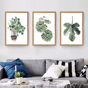 UVISION Original Green Leaf Abstract UV Printed Canvas Wall <b>Art</b> <b>Set</b> Minimalist Home Decor - Product Image 5