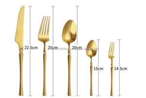 ที่ขายดีที่สุดการออกแบบที่ทันสมัยหรูหราทอง 4 ชิ้นช้อนส้อมและชุดมีด - Product Image 2
