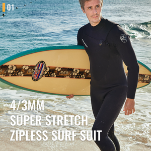 ชุดดำน้ำนีโอพรีนแบบไร้ซิป ซุปเปอร์ยืดหยุ่น 4/3 มม. กันน้ำ กันลม ระบายอากาศได้ดี สำหรับผู้ใหญ่ ยูนิเซ็กส์ ไซส์พลัส ลายพิมพ์ - Product Image 2