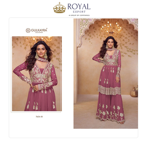 Nouvelle arrivée de vêtements pakistanais de créateurs, les meilleurs vêtements pour les fêtes et les festivals, véritable chinon avec broderie, salwar kameez. - Product Image 2