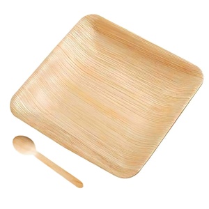 Assiettes en feuilles d'arec compostables de qualité supérieure, design carré de 6 pouces, pour événements et repas, vaisselle biodégradable pour toutes les occasions et fêtes - Product Image 1