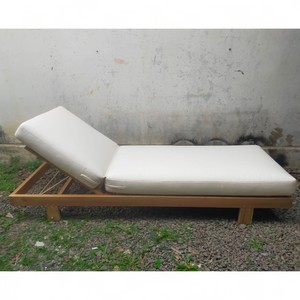 Custom Teak Sun Lounger <b>Outdoor</b> <b>Waterproof</b> <b>Cushion</b> Kiln Dried Grade AB Poolside Daybed B2B Bulk Direct Factory Supply V-Legal - Product Image 4