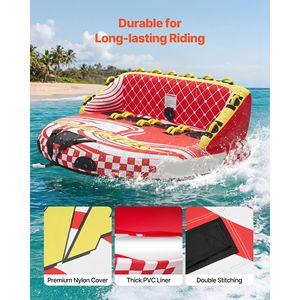 Tubo Gonfiabile Trainabile in PVC per 4 Persone, Capacità 680 Libbre, per Sport Acquatici e Nautica - Product Image 4