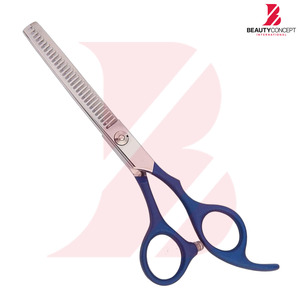 กรรไกรซอยผมระดับมืออาชีพ ขนาด 6.0 นิ้ว ทำจากสแตนเลส ด้ามจับพลาสติกสีน้ำเงิน สำหรับจัดแต่งทรงผมในร้านเสริมสวย - Product Image 4