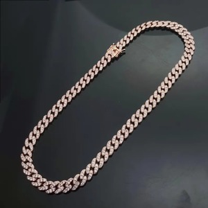Eco Friendly fashion <b>iced</b> cuban <b>chain</b> necklace with shiny stones and bold design Available At Wholesale Price - Product Image 6