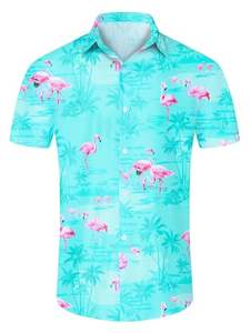 Camisa estampada para hombre, manga corta, hawaiana, tropical, informal, con botones, para verano, colorida, con estampado floral, camisa de verano para hombre - Product Image 2