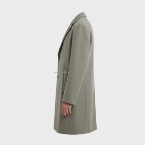 <b>Men's</b> Long <b>Overcoat</b> <b>Grey</b> Waterproof Custom OEM Wholesale - Product Image 3