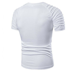 High Quality <b>Men's</b> T-<b>Shirts</b> 100% Polyester Cotton <b>Black</b> Breathable Casual Unique Design with Solid Pattern O-Neck <b>Short</b> <b>Sleeve</b> - Product Image 6