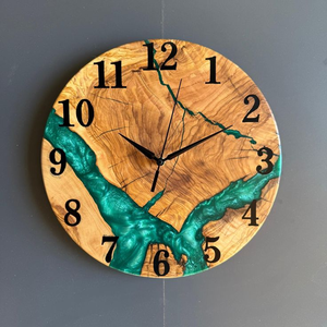 Resina Epoxi Personalizada al por Mayor &amp;   Reloj de Pared de Madera Agrietada de la Mejor Calidad con Diseño Único - Product Image 1