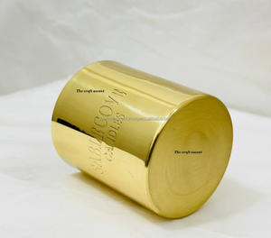 Pots à bougies de luxe en laiton personnalisés en gros de haute qualité avec finition polie Décoration intérieure Pots à bougies vides ronds en métal faits à la main - Product Image 2