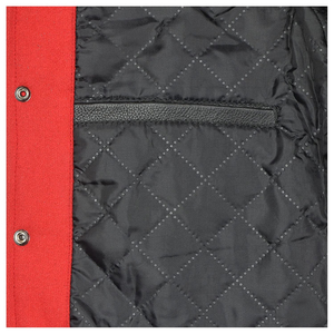 Veste universitaire pour homme, rouge et blanche, à manches longues, col rabattu, bouton unique, style décontracté d'automne - Product Image 5