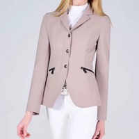 Chaqueta de Competición Ecuestre para Mujer, de Alta Calidad, Poliéster/Algodón, con Cuentas, Personalizable, Transpirable, de Secado Rápido, para Montar a Caballo