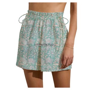 Shorts de week-end respirants à cordon de serrage, taille haute élastique, séchage rapide, avec logo personnalisé, pour femme, nouvelle collection - Product Image 1
