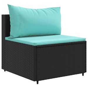 Conjunto de Muebles de Jardín de 7 Piezas en Ratán Sintético Negro con Cojines - Product Image 4