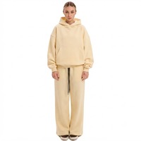 Ensemble sweat à capuche et pantalon de survêtement premium épais pour femme, coupe oversize, assorti, hiver, anti-plis, décontracté, streetwear, tenue de sport