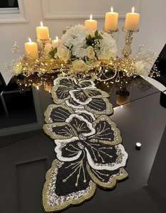 Handmade Beaded <b>Table</b> RunnerElegant Dining Decor (13x36 inches) - Product Image 2