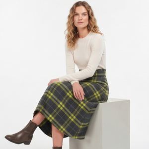 High Quality Flannel Wool Plaid <b>Long</b> <b>Skirts</b> Waist Belt Women's Winter Button Up Flannel Wool <b>Long</b> <b>Skirt</b> Ladies - Product Image 3