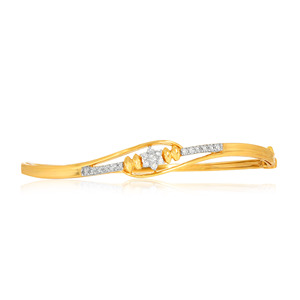 Bracelet en or jaune 18 carats avec diamants et motif floral pour femmes - Product Image 2