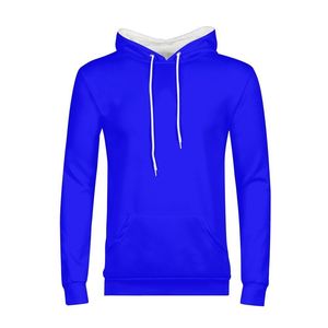 Sudadera con Capucha para Hombre, Corte Regular, Color Sólido, Tejida, Casual, Otoñal, Azul, con Bolsillos - Product Image 1