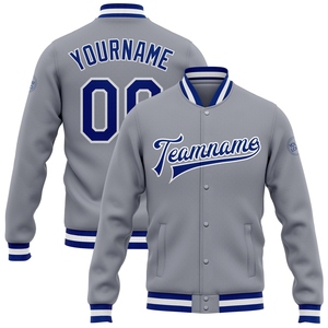 ขายส่งโดยตรงจาก OMMIZ INDUSTRY เสื้อแจ็คเก็ต Letterman แบบมีกระดุมเต็มตัว สีม่วง-ขาว-ทอง รุ่น Bomber แบบสั่งทำพิเศษ - Product Image 6