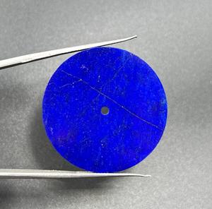 Natural Blue Lapis Lazuli Watch Dial 31.50mm Round Flat 0.6mm Thickness 2mm Center Hole a K <b>Gems</b> Model Dial-16 - Product Image 1