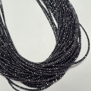 Perles rondes facettées en diamant noir naturel 1,8-2,2 mm, perles en diamant noir AAA, 16 pouces, perles en vrac pour la fabrication de bijoux, vente en gros - Product Image 2