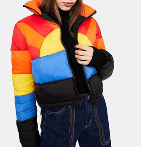 Latest Custom Dark Stone OEM Women's Cosy <b>Cropped</b> <b>Puffer</b> <b>Jacket</b> Full Zip Bubble <b>Jacket</b> Breathable Winter Down <b>Jacket</b> For Women - Product Image 1