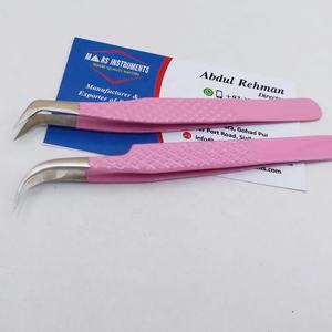 Pinzas de extensión de pestañas puntiagudas finas de acero inoxidable sostenibles Herramienta de recogida de pestañas de volumen con revestimiento de color - Product Image 3