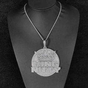 จี้มงกุฎขนาดใหญ่ ดีไซน์สั่งทำพิเศษ เคลือบเงิน 925 ประดับเพชรโมอิสซาไนต์ทรงกลม หรูหรา สำหรับทุกเพศ - Product Image 2