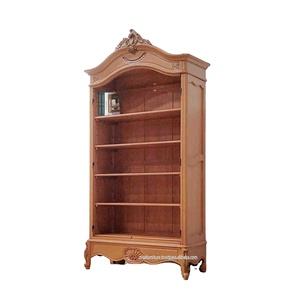 Solid Mahogany <b>Wood</b> Bookcase Adjustable <b>Shelves</b> Antique European Design Living Room Furniture Home Office Bedroom Dining - Product Image 5