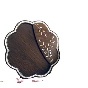 Colección Majlis, bandeja de madera de madreperla árabe, bandeja artística hecha a mano para servir chocolates, fechas y decoración festiva de Ramadán - Product Image 5