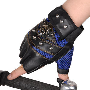 Gants de sécurité mi-doigts en cuir PU pour hommes, style punk, compatibles écran tactile, pour voyage, conduite, gym, fitness - Product Image 5