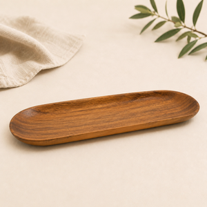 Handmade Eco-Friendly Acacia Wood Serving <b>Tray</b> Set with 3 Dipping Bowls Natural Polished Food-Grade Wooden Appetizer Platter - Product Image 4