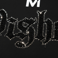 T-shirt de luxe surdimensionné en strass pour homme, logo personnalisé imprimé, 100 % coton épais, streetwear, épaules tombantes, hip-hop, anti-plis