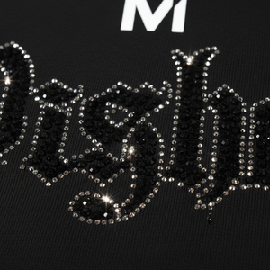 T-shirt de luxe surdimensionné en strass pour homme, logo personnalisé imprimé, 100 % coton épais, streetwear, épaules tombantes, hip-hop, anti-plis - Product Image 5