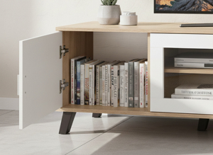 Modern TV6051 Oak <b>Cabinet</b> Doors Contemporary for Hotel Home Use Hot Sale Living Room Media Storage Rack for Home Light Feature - Product Image 4