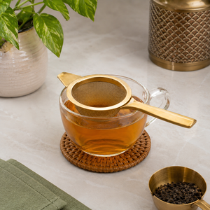 Brass <b>Tea</b> Strainer <b>Tea</b> <b>Infuser</b> Fine Mesh <b>Tea</b> Filter with Long Handle Reusable Loose Leaf <b>Tea</b> Strainer for <b>Tea</b> Brewing - Product Image 2