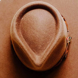 GENERSA SPORTS Unisex Brown Polyester Cowboy <b>Hat</b> Wide Brim Leather <b>Band</b> Outdoor Casual Four Seasons Adult Fit - Product Image 5