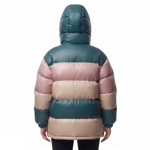 Veste d'hiver matelassée à capuche pour femme, deux tons, coupe ajustée, chaude et rembourrée, vente en gros - Product Image 2