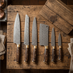 Damascus Steel Kitchen <b>Knife</b> <b>Set</b> Multi Piece Chef <b>Knife</b> Collection for Food Preparation Cooking Chopping Slicing &Everyday Use - Product Image 5