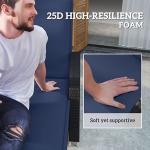 Set di 2 Cuscini Pieghevoli per Chaise Longue Blu Navy UPF50+ 200gsm, 193x58cm, Cuscini da Esterno per Chaise Longue - Product Image 5