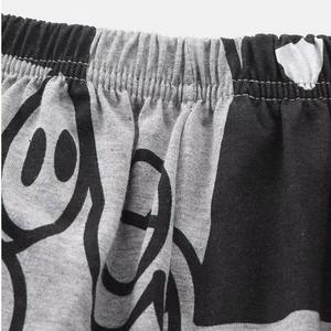 Conjunto de Camiseta Lisa y Pantalones Cortos para Hombre, Estampado Gráfico Negro, Conjunto Informal de Dos Piezas para Verano, Algodón y Poliéster - Product Image 6
