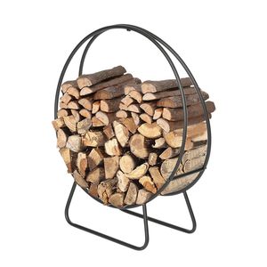 Supporto per Legna da Ardere in Ferro a Strato Singolo, Lungo 4 Piedi, Alto 24 Pollici, con Motivo a Sabbia Nera, Stile Freccia, per Caminetto, Accessorio per Interni ed Esterni - Product Image 3
