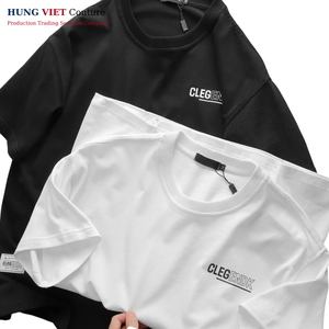 T-shirt en tricot extensible dans les 4 sens unisexe respirant et confortable avec un motif solide imprimé en soie pour l'été-Fabriqué au Vietnam - Product Image 4