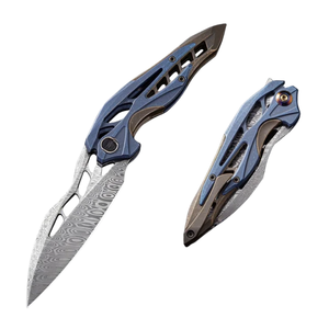 Couteaux pliants utilitaires en acier inoxydable avec poignée ergonomique et lame de coupe de précision pour le camping, la randonnée et la pêche - Product Image 1