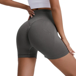 Pantalones cortos de yoga sin costuras de cintura alta de secado rápido para mujer, transfronterizos, para Smiley Honey Hip Pants Boo-Hip Three-Point - Product Image 4